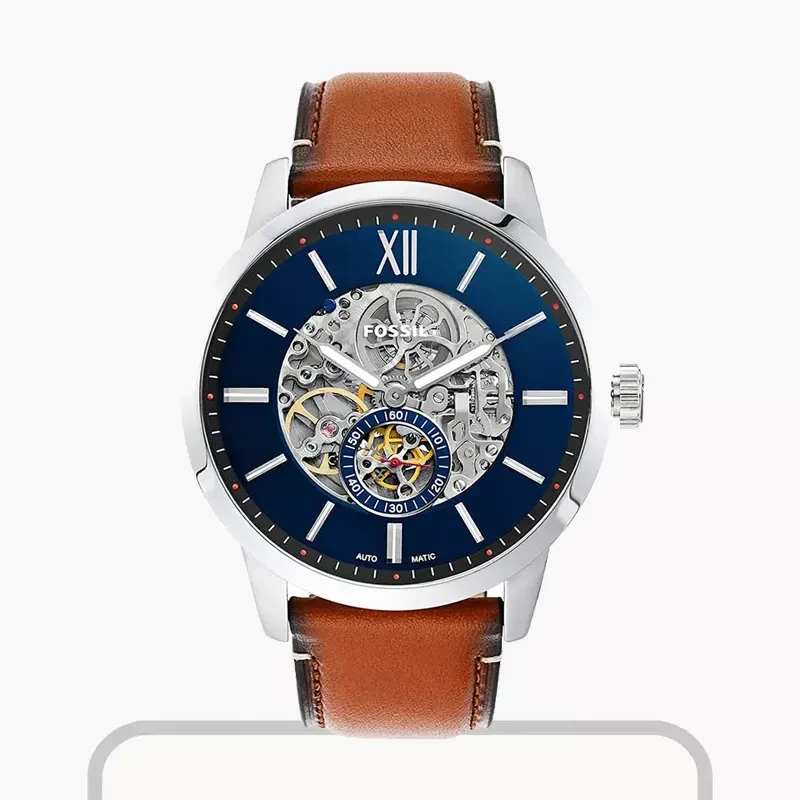 Fossil Townsman Automatic Skeleton Blue Dial Men's Watch | ME3154